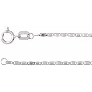 14K White 1.3 mm Mirror 7' Chain