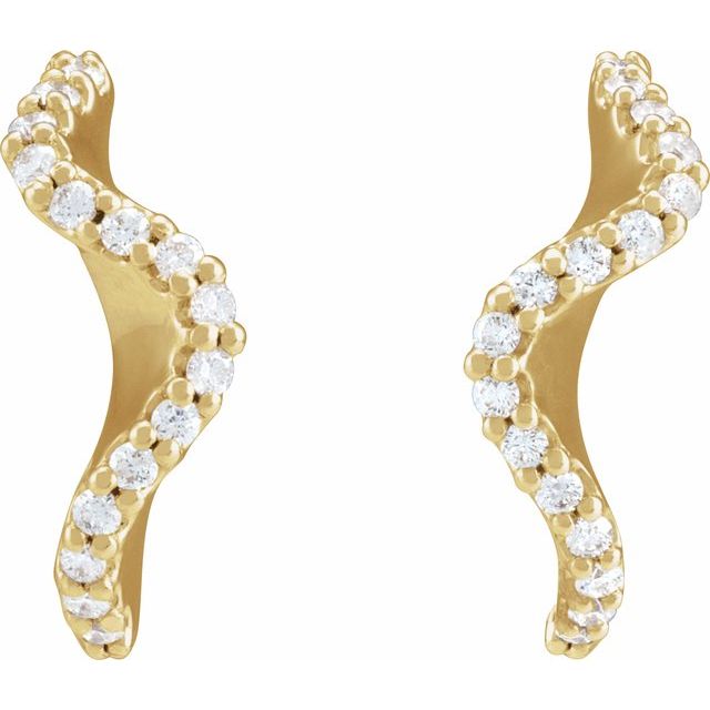 14K Yellow 1/5 CTW Natural Diamond 15.5 mm Hoop Earrings