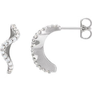14K White 1/5 CTW Natural Diamond 15.5 mm Hoop Earrings