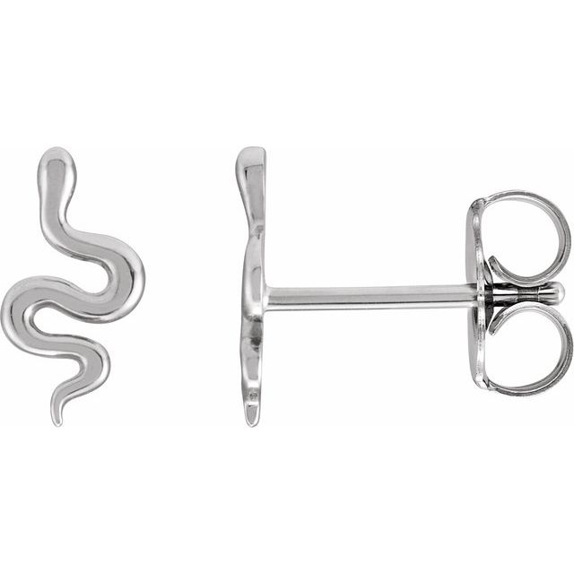 Sterling Silver Snake Earrings