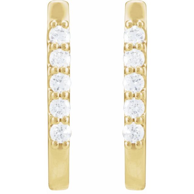 14K Yellow 1/6 CTW Natural Diamond 15.1 mm Hoop Earrings