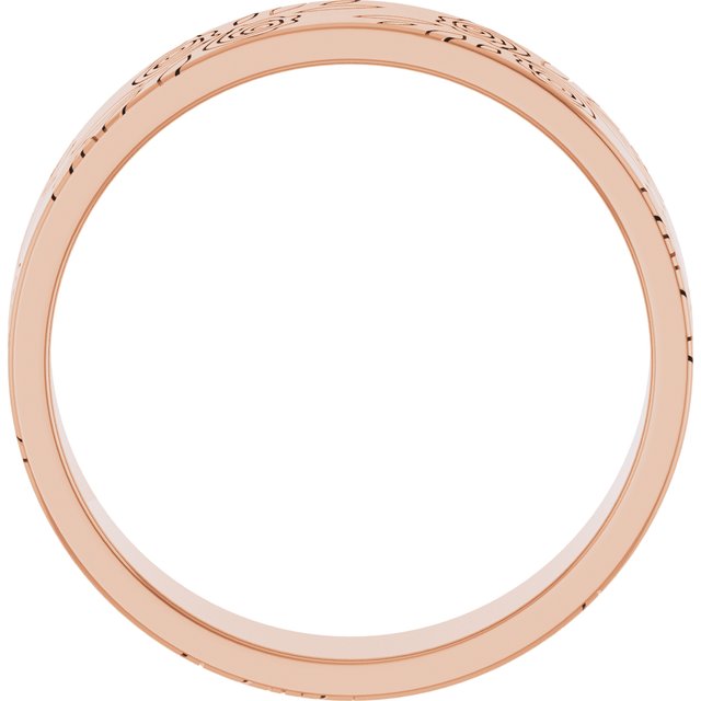 14K Rose 5 mm Rose Pattern Band Size 4.5