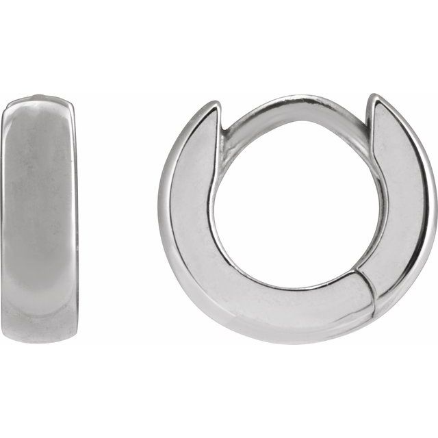 Platinum 8 Mm Hoop Earring