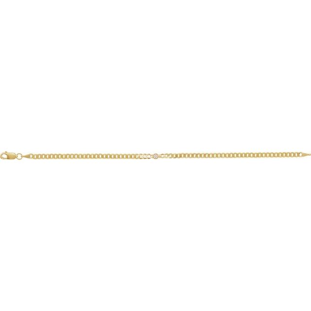 14K Yellow .07 CT Lab-Grown Diamond Link 7' Bracelet