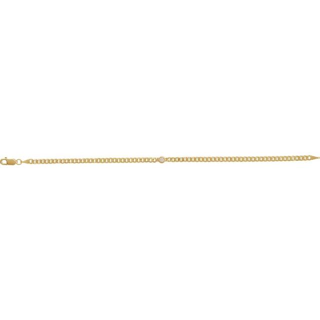 14K Yellow 1/5 CT Lab-Grown Diamond Link 7' Bracelet