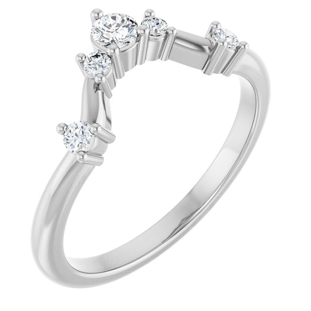14k White 1/5 Ctw Lab-grown Diamond Anniversary Band