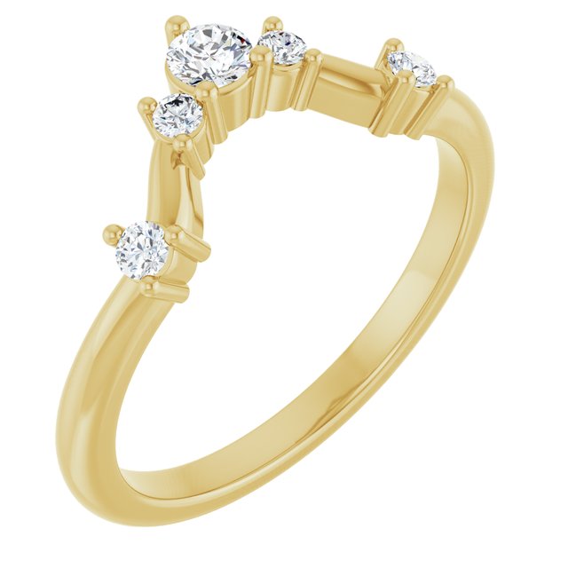14k Yellow 1/5 Ctw Lab-grown Diamond Anniversary Band