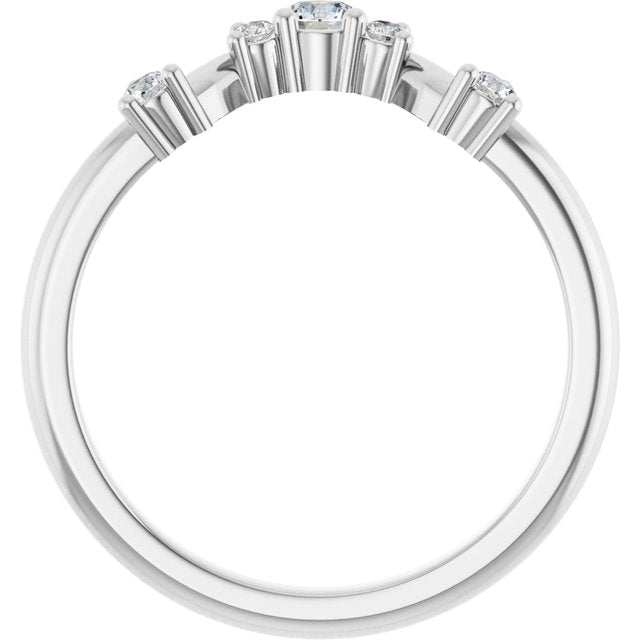14k White 1/5 Ctw Lab-grown Diamond Anniversary Band