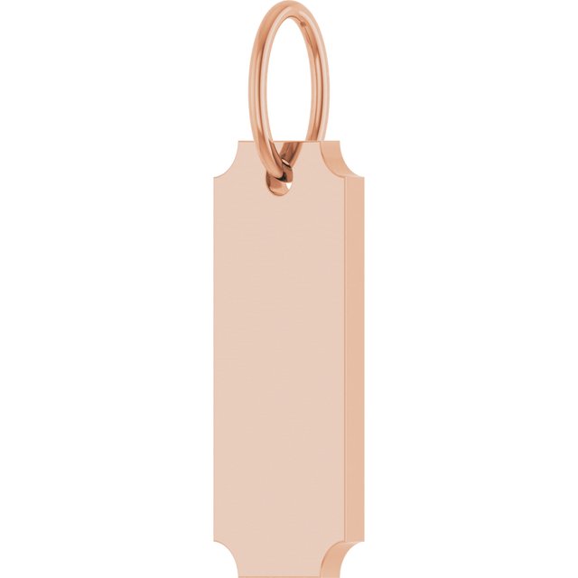 14K Rose Engravable Dog Tag Pendant