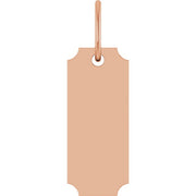 14K Rose Engravable Dog Tag Pendant