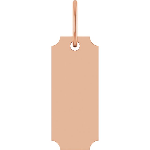 14K Rose Engravable Dog Tag Pendant