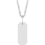 Sterling Silver Engravable Dog Tag 16-18' Necklace
