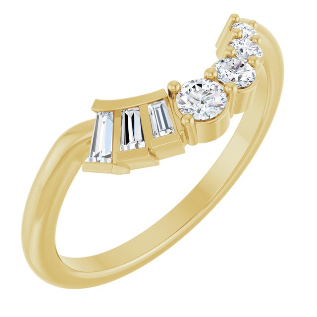 14k Yellow 1/4 Ctw Natural Diamond Contour Band