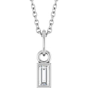 14K White 1/10 CT Natural Diamond Bezel-Set 16-18' Necklace
