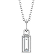14K White 3/8 CT Lab-Grown Diamond Bezel-Set 16-18' Necklace