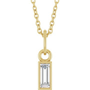 14K Yellow 1/6 CT Lab-Grown Diamond Bezel-Set 16-18' Necklace