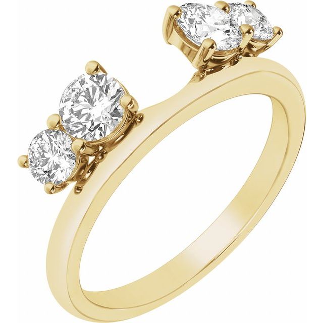 14k Yellow 1 Ctw Lab-grown Diamond Wrap-style Ring Enhancer
