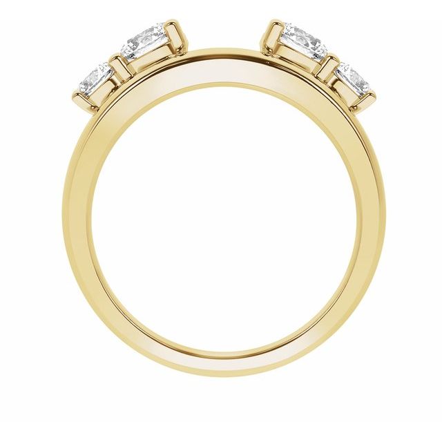 14k Yellow 1 Ctw Lab-grown Diamond Wrap-style Ring Enhancer