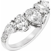 14k White 2 Ctw Lab-grown Diamond Contour Band