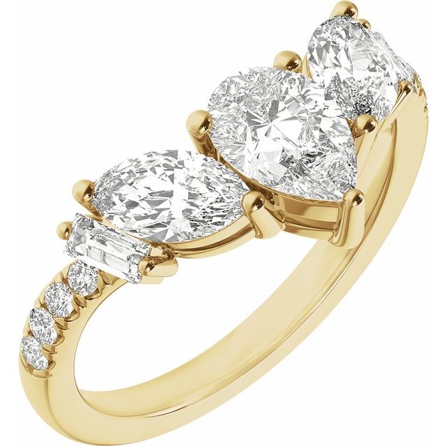14K Yellow 1 1/2CTW Lab-Grown Diamond Contour Band