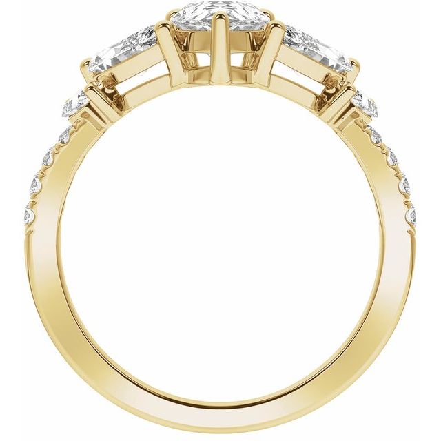 14K Yellow 1 1/2CTW Lab-Grown Diamond Contour Band