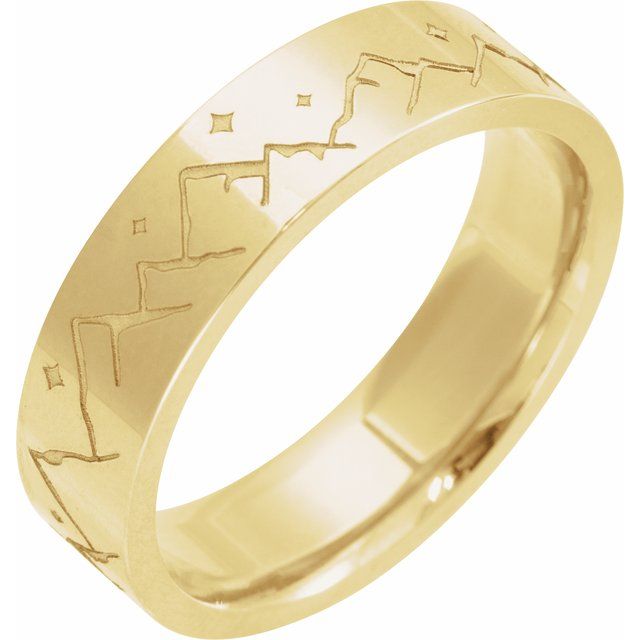 14k Yellow 6 Mm Nature Inspired Band Size 10