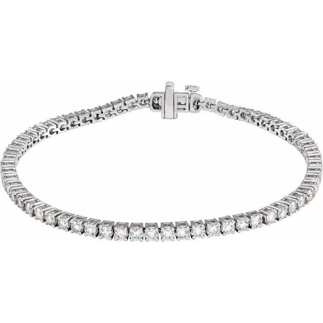 14K White 4 CTW Lab-Grown Diamond Line 7' Bracelet