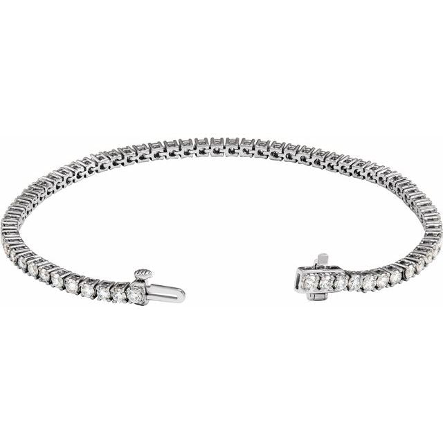14K White 4 CTW Lab-Grown Diamond Line 7' Bracelet