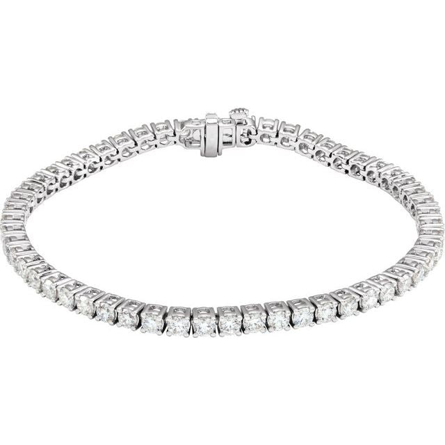 14K White 5 CTW Lab-Grown Diamond Line 7' Bracelet