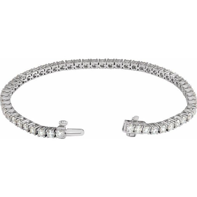14K White 5 CTW Lab-Grown Diamond Line 7' Bracelet