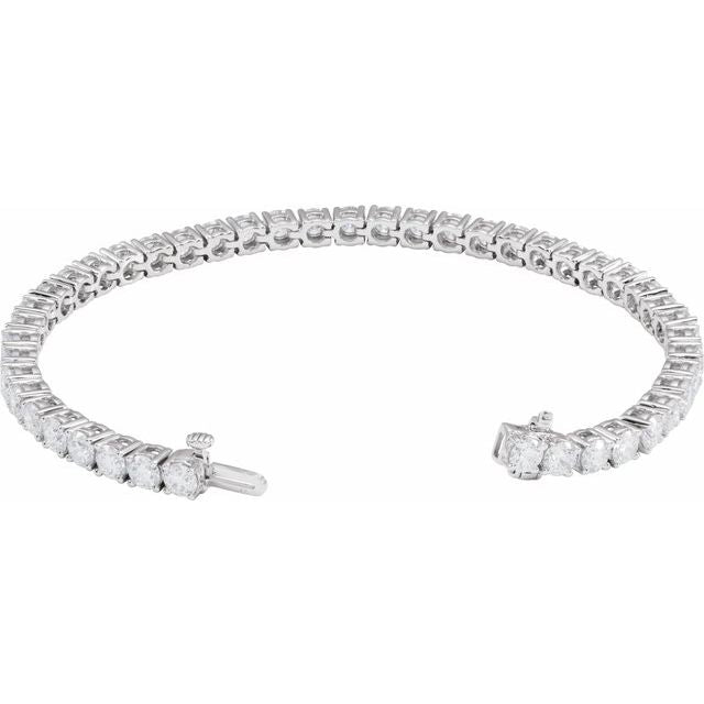14K White 9 CTW Lab-Grown Diamond Line 7' Bracelet