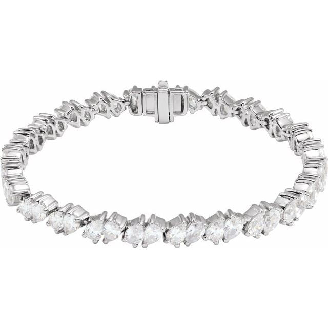 14K White 9 1/2 CTW Lab-Grown Diamond Line 7' Bracelet