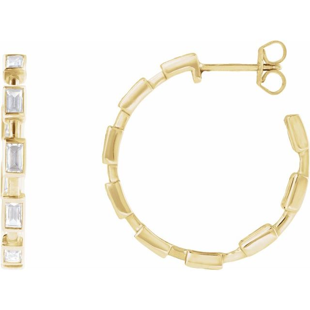 14K Yellow 1 1/4 CTW Lab-Grown Diamond 24.5 mm Hoop Earrings