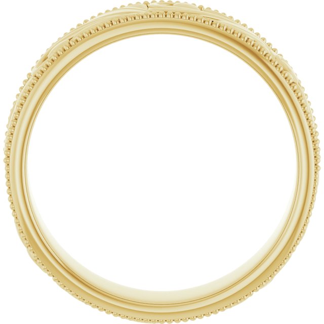 14K Yellow 6 mm Floral-Inspired Band Size 8