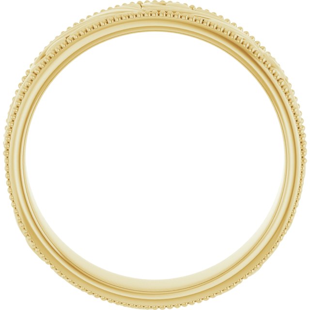 14K Yellow 6 mm Floral-Inspired Band Size 9