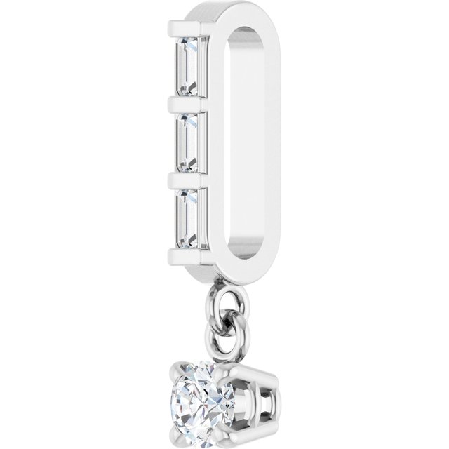 14K White 1/8 CTW Natural Diamond Pendant