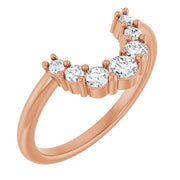14k Rose 1/3 Ctw Natural Diamond Contour Band