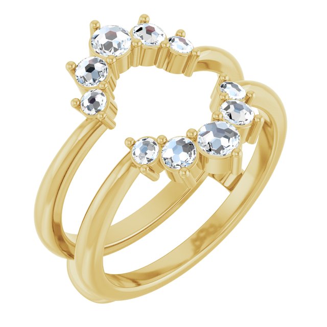 14K Yellow 1/3 CTW Natural Rose-Cut Diamond Ring Guard