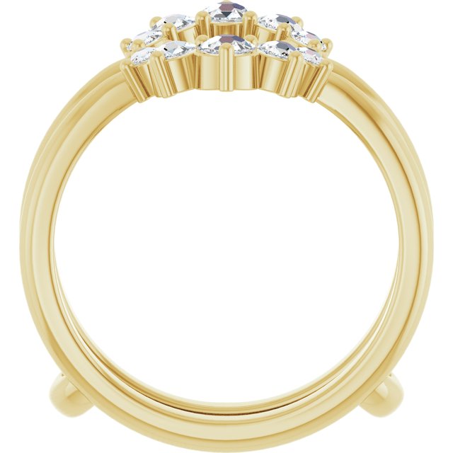 14K Yellow 1/3 CTW Natural Rose-Cut Diamond Ring Guard