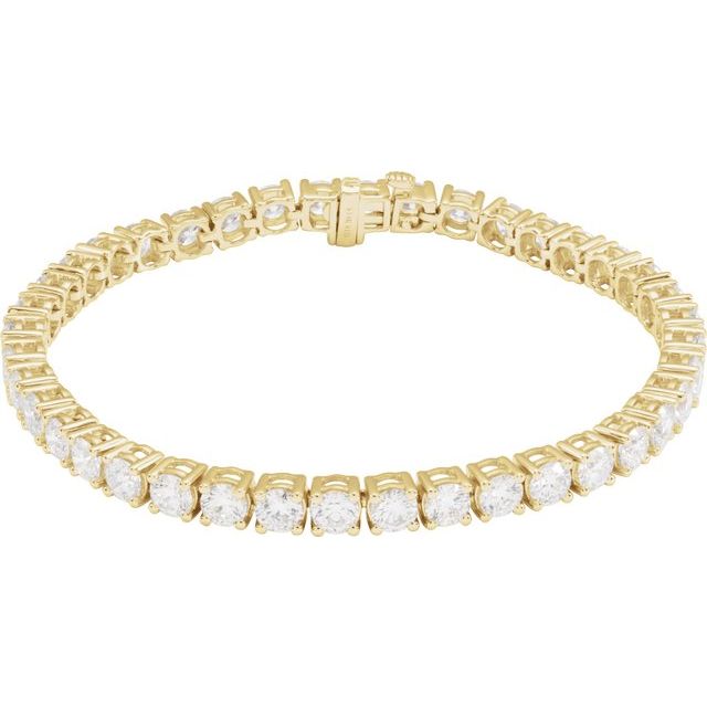 14K Yellow 10 CTW Lab-Grown Diamond Line 7' Bracelet