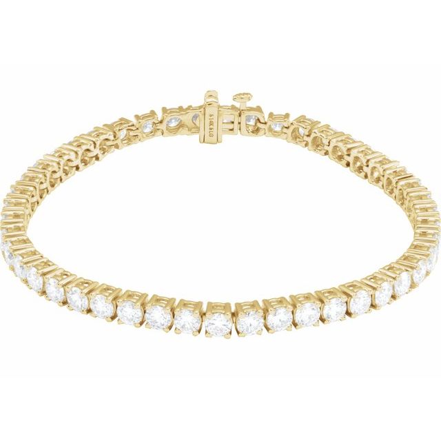 14K Yellow 8 CTW Lab-Grown Diamond Line 7' Bracelet