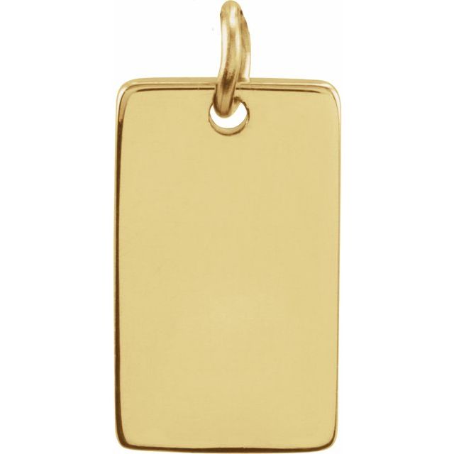 18k Yellow Vermeil Be Posh® Engravable Rectangle Pendant