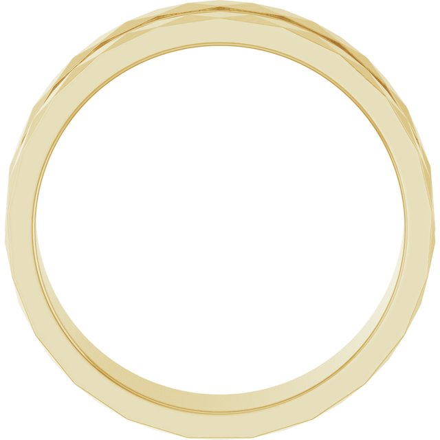 14K Yellow 6 mm Faceted Edge Band Size 12