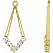 14k Yellow 1/4 Ctw Natural Diamond Earring Jackets