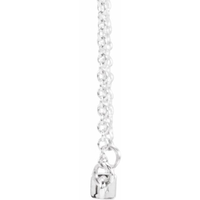 Sterling Silver Engravable Four-Sided Bar 18' Necklace