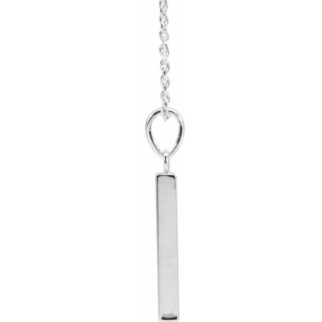 Sterling Silver Engravable Four-Sided Bar 16-18' Necklace