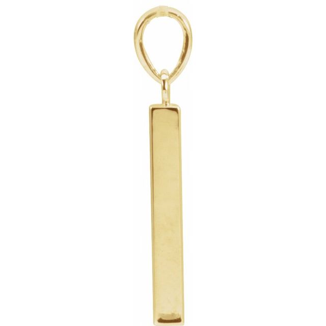 14K Yellow Engravable Four-Sided Bar Pendant