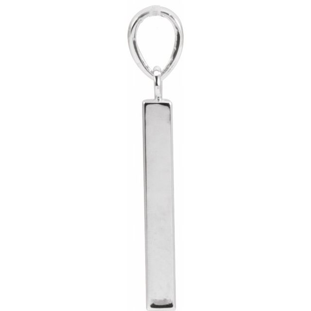 Sterling Silver Engravable Four-Sided Bar Pendant