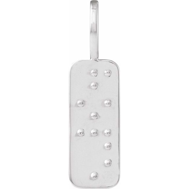 Sterling Silver Hope Braille Pendant