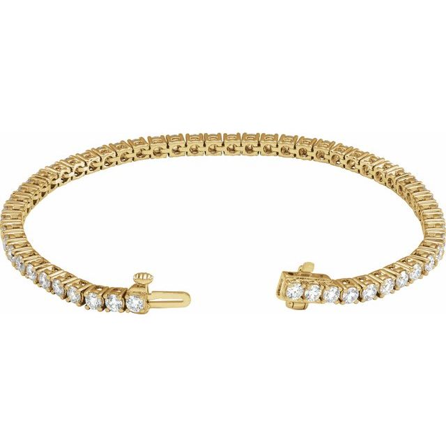 14K Yellow 5 CTW Lab-Grown Diamond Line 7' Bracelet
